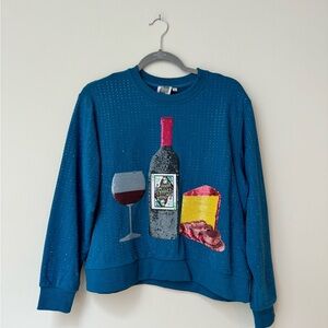 UEC QUEEN OF SPARKLES Blue Wine & Cheese Sweatshirt